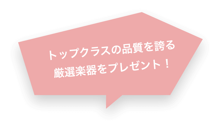 トップクラスの品質を誇る厳選楽器をプレゼント!
